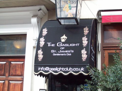 New fixed standard dutch blinds at a The Gaslight Gentlemen&#8217;s Club in St James Street London.