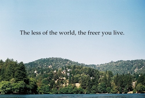 Freer (Umar Ibn al-Khattab Quote)The less of the world, the freer your live.