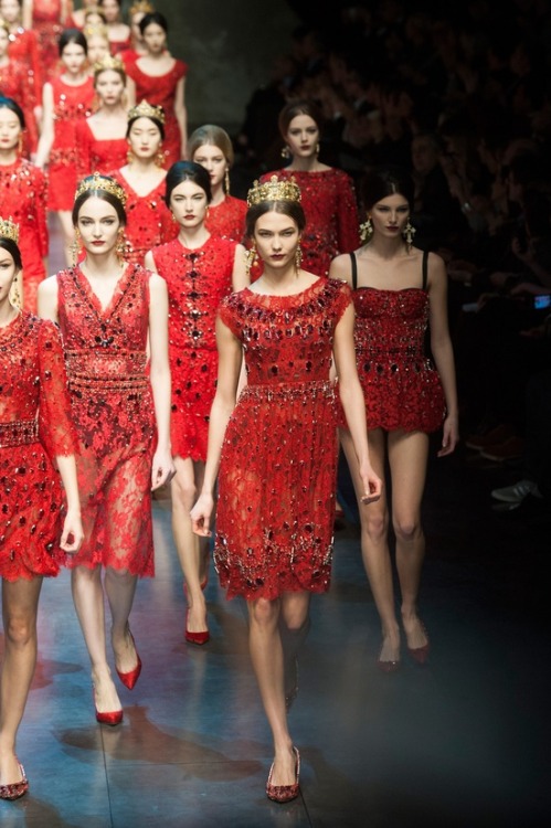 Karlie Kloss, Dolce & Gabbana AW 2013, Milan Fashion Week