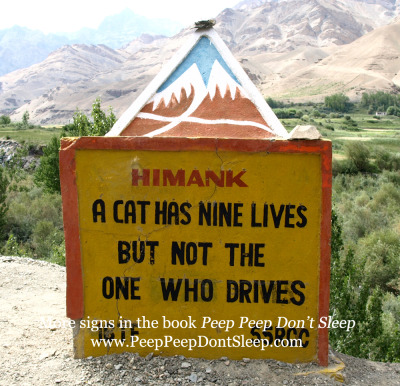 This image was taken en route from Kargil to Leh in Ladakh. To get these images in your inbox every day or week, click here to subscribe.
Would you like to give this image a caption? Add to the comments. And if you have any funny road or shop signs you would like to contribute to this blog, send them to ajay@ajayjain.com. Full attribution will be given.
