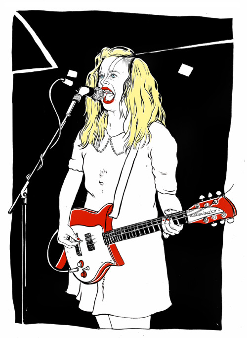 Former Babes in Toyland singer/guitarist Kat Bjelland talks future plans in this new interview with the Current.(Illustration courtesy of Louise Zergaeng Pomeroy)