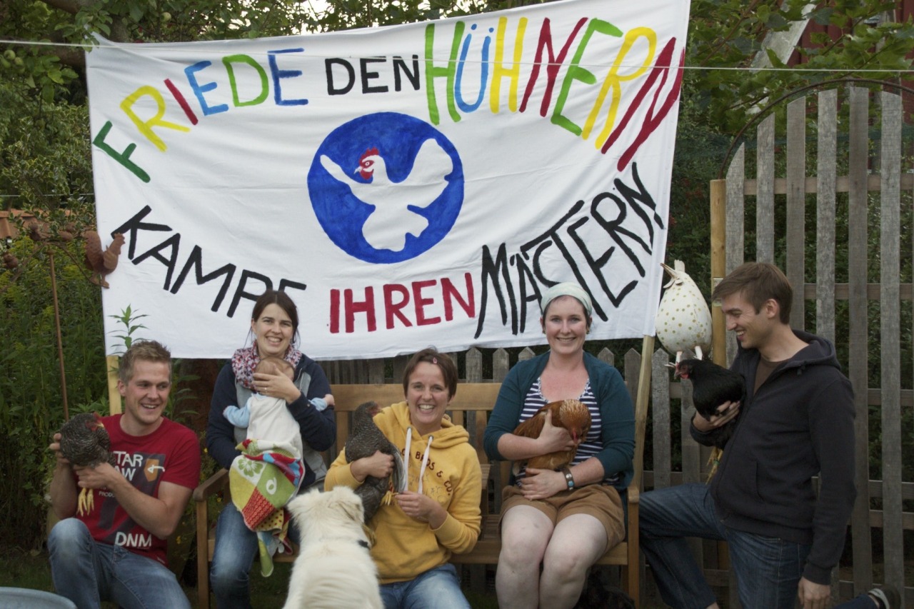 Grilldemo-Bild: Friede den Hühner - Kampf ihren Mästern