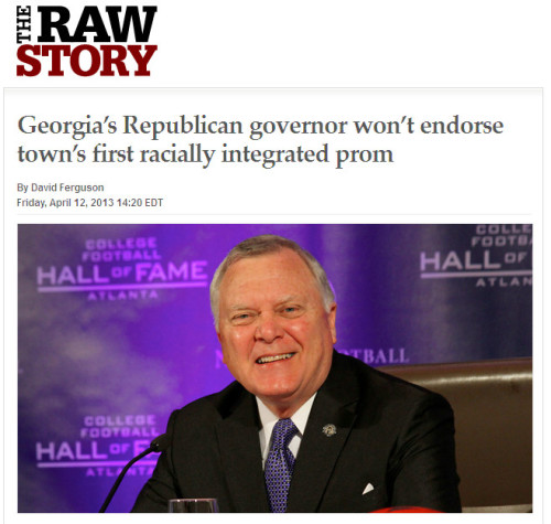Raw Story - 'Georgia's Republican governor won't endorse town's first racially integrated prom'