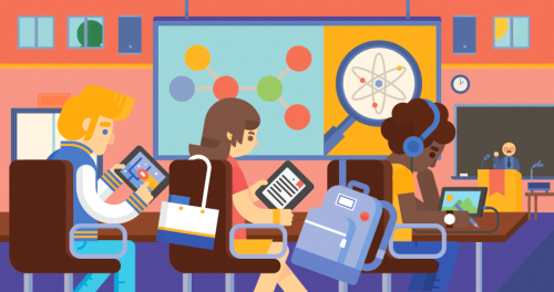 Back to school illustration for Google Play