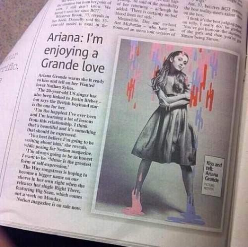 Ariana in the newspaper