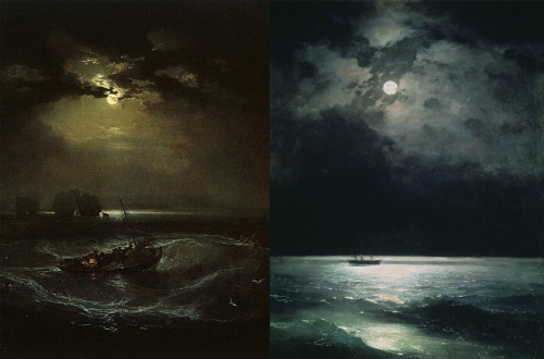 repeals:

Turner, Fishermen at Sea │Aivazovsky, The Black Sea at Night