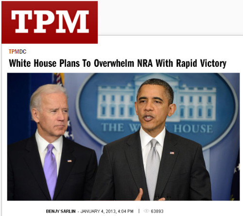 TPM - 'White House Plans To Overwhelm NRA With Rapid Victory'