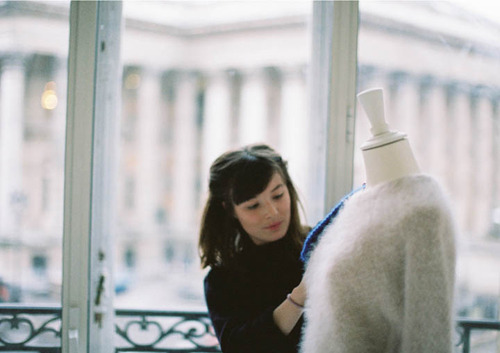 and-other-stories:

Our designer Marthe is working her magic at the Paris atelier.  
Angora-blend sweater.