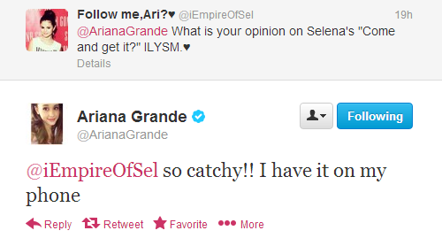 Ariana Grande talks about Selena’s “Come & Get It”!