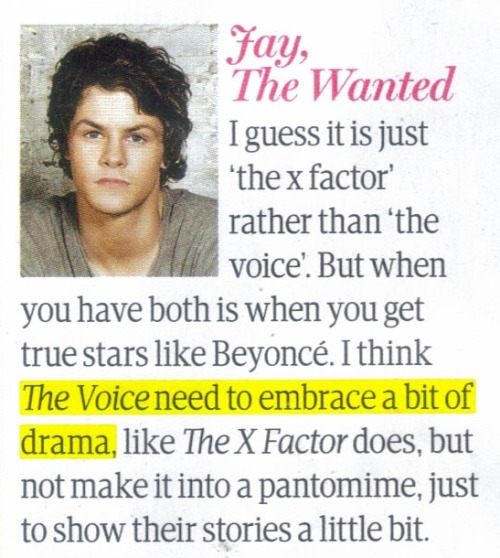 Are we bothered about the voice? 
Scan from we love pop
If you use/edit please credit me 