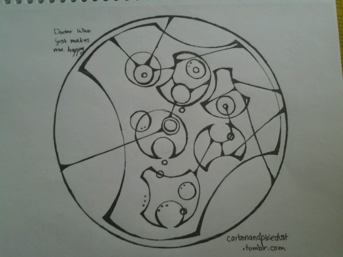 &#8220;Doctor Who just makes me happy&#8221; in Circular Gallifreyan for the Doctor Who Tumblr autograph thing.