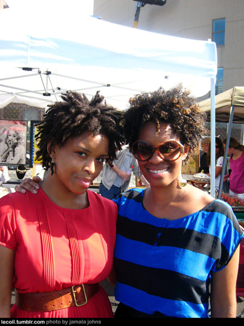 Chermelle (senior writer for Off Manhattan) and her sis Cormelle at the newly opened Brooklyn Bridge Flea.