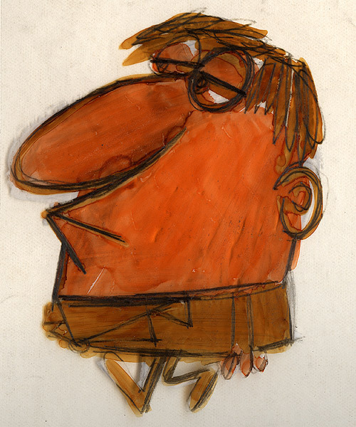 Man drawn onto cel Artist: Len Glasser (ca. late-1950s)