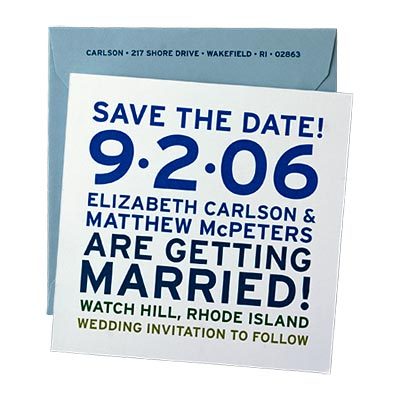 FORGET SAVE THE DATE CARDS Isn't a wedding invitation enough