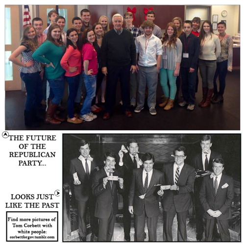 This weekend Tom Corbett visited with the  Pennsylvania Teenage Republicans State Convention.20 white people.