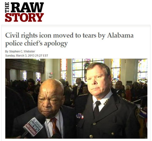 Raw Story - 'Civil rights icon moved to tears by Alabama police chief's apology'