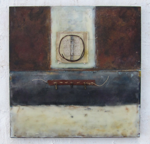 rivergardenstudio:

Life Saver
Encaustic, plaster, mixed media
12” x 12”
Collaborative painting by Oregon artist Roxanne Evans Stout and NYC artist Seth Apter
