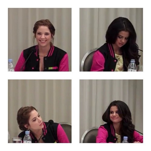 Selena and Ashley Benson at the Spring Breakers conference. (March 16th, 2013)