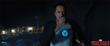 Tony Stark leaps to the rescue in this exciting moment from Marvel’s Iron Man 3!