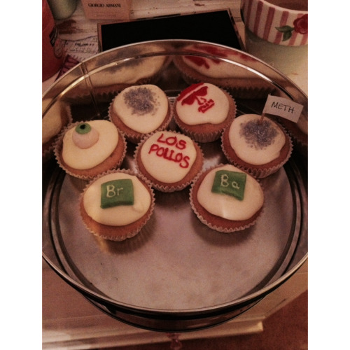 My friend made me breaking bad cupcakes!!!!!!