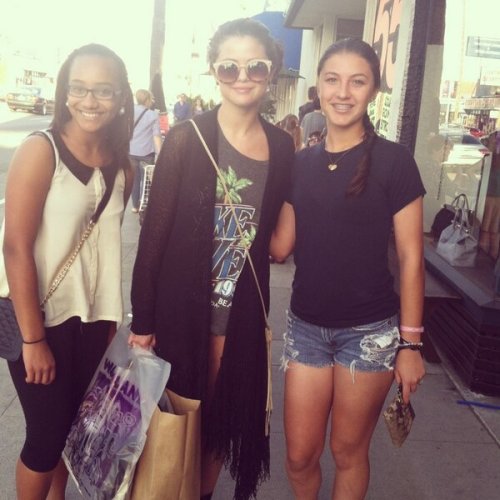 Selena with fans yesterday