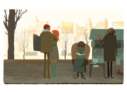 Reading in the park / Lectura en el parque (ilustración de Headless Studio)