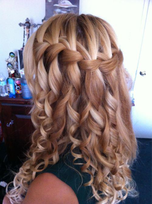 braid, double sided waterfall braid, hair, hair and makeup, hair inspiration, how to do a waterfall braid, inspiration, pretty, waterfall, waterfall braid, waterfall braid tutorial, waterfall braids, waves, curly, hair do, hair style, hair inspiration, pretty hair style