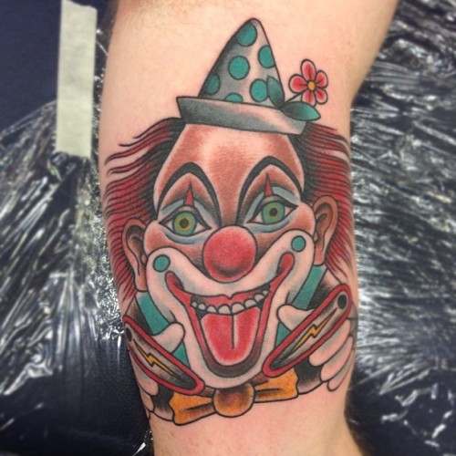 tattoos # ezra haidet # traditional tattoo # clown # clown tattoo ...