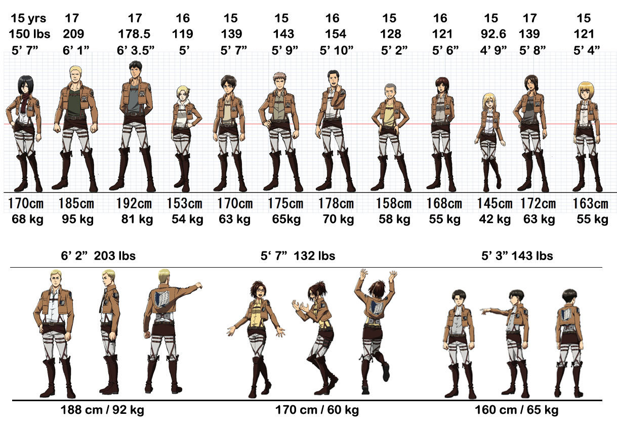 Characters' Height / Weight - Forums 