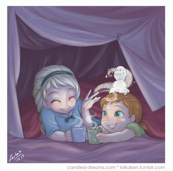fortkristanna:  Check out what I found guys! Frozen blanket fort! :D x 