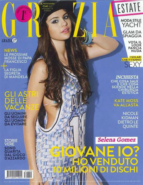 Selena on the cover of the Italian magazine ‘Grazia’