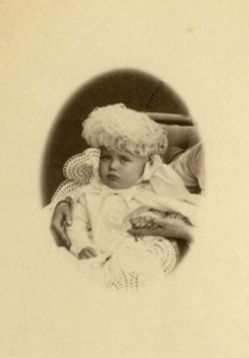 Baby Grand duke Nicholas Alexandrovich, later Tsar Nicholas II .