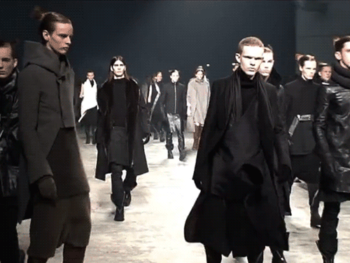 Image result for goth clothes runway gif mens