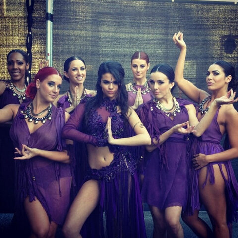 Selena and her dancers backstage at DWTS!