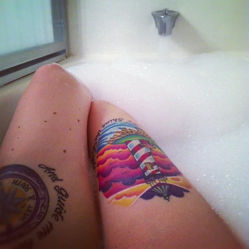 Both thigh tattoos drawn and tattooed by Justin Forgea at A Body of Art.
thesweetestcunt.tumblr.com