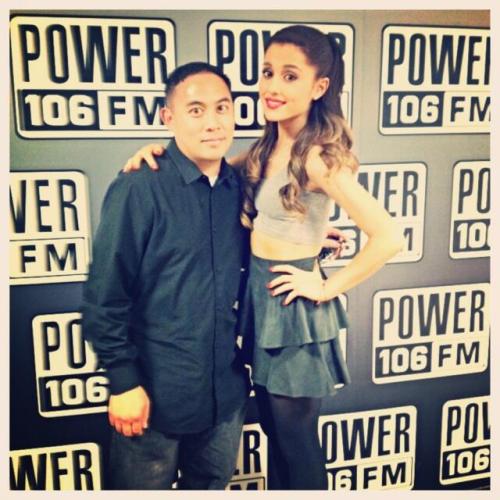 @djeman: Thank you @arianagrande for coming up to @Power106LA! We enjoyed having you! Baby I is a dope song. Congrats!