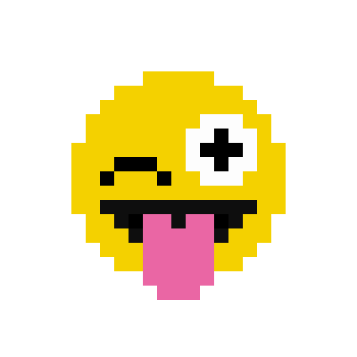 all the faces of emoji in pixels