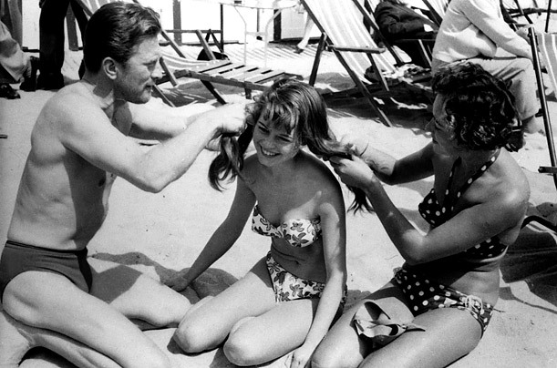 Kirk Douglas and Brigitte Bardot