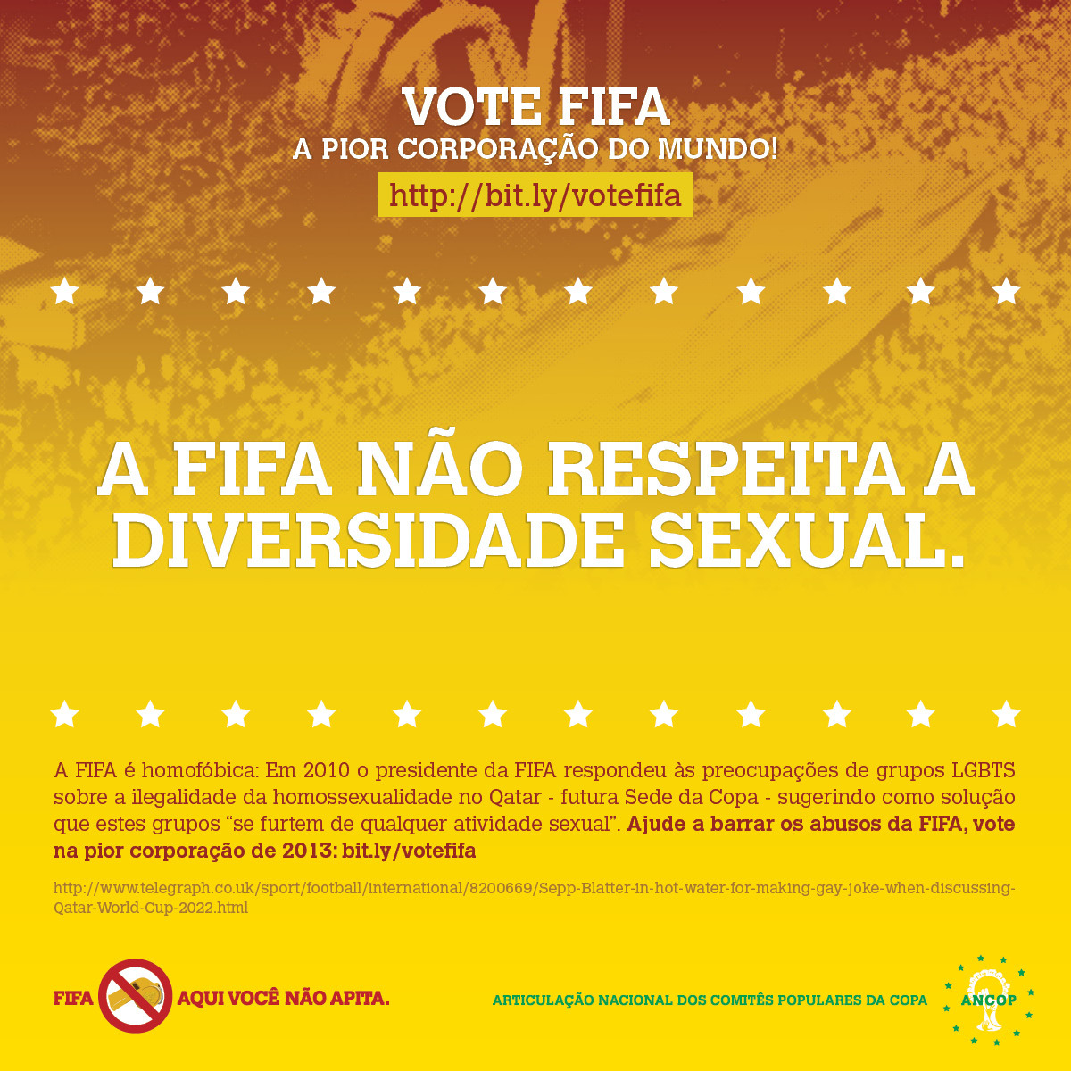 LGBTS no futebol SIM! Sai pra lá, FIFA! VOTE: http://bit.ly/votefifa