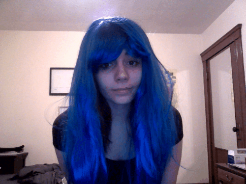 blue hair girl gif