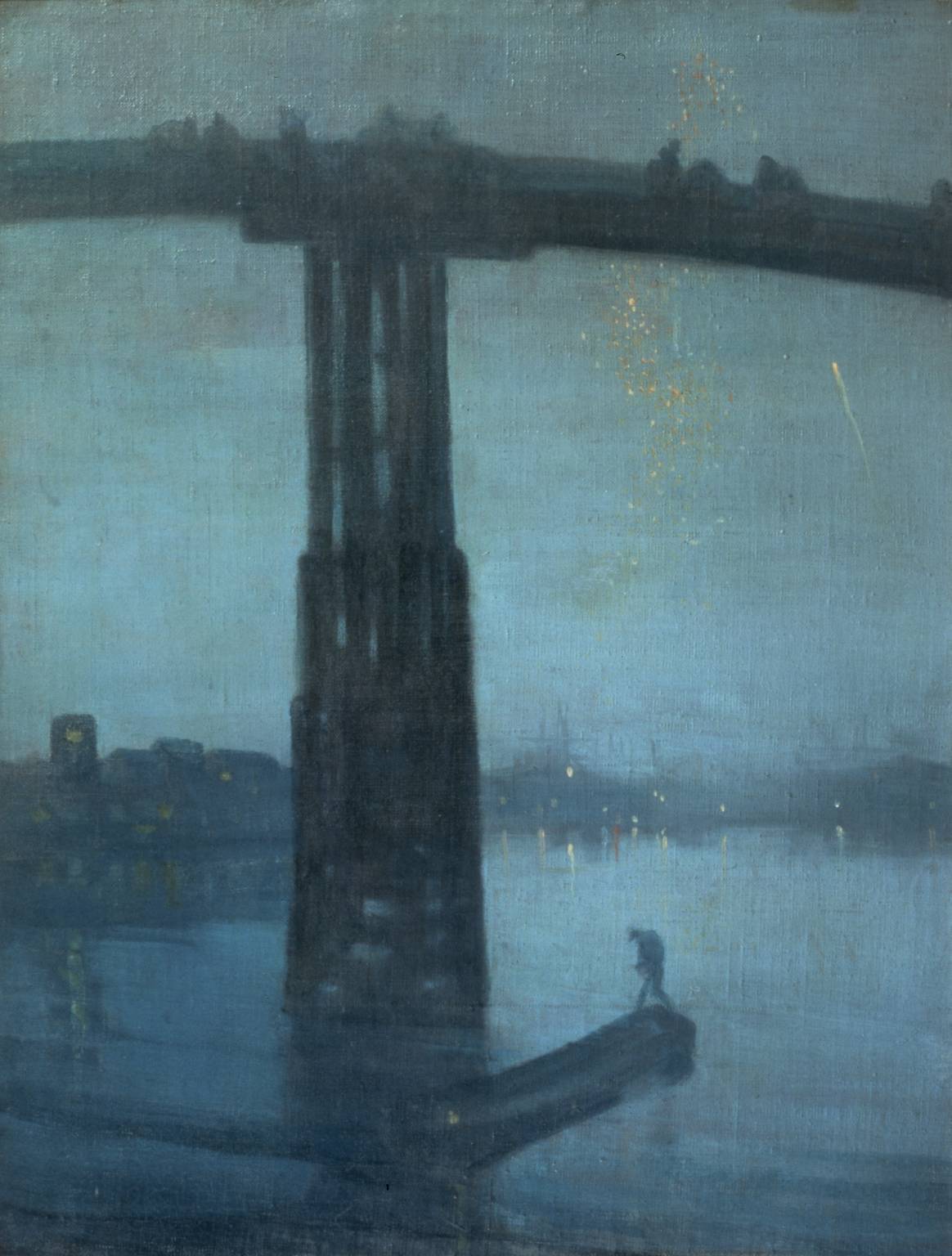 Nocturne: Blue and Gold - Old Battersea Bridge (1872-5) by James Abbott McNeill Whistler
found at: www.tate.org.uk/art/artworks/whistler-nocturne-blue-and-gold-old-battersea-bridge-n01959/text-summary
medium: Oil paints on canvas
I find this piece interesting because light is very important to it, and tone helps to bring the scene to life and make it seem tranquil 