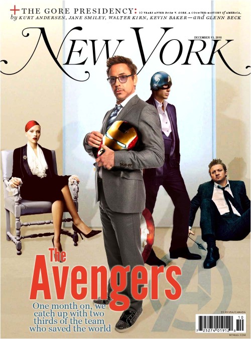New York Magazine scans, Dec 13&#160;2010<br /><br />
New York&#8217;s Mightiest Heroes &#8212; Almost a month on from the devastating events in New York, Norah Winters catches up with two thirds of The Avengers, and finds out how six barely acquainted people managed to save the world.<br /><br />
Click through to the MediAvengers blog for full size images<br /><br />
MediAvengers is an MCU media blog.  Magazine spreads and newspaper articles made by fans, for the fans of the Marvel Cinematic Universe.<br /><br />
This article layout/text by nottonyharrison, edited by notcreativeondemand
