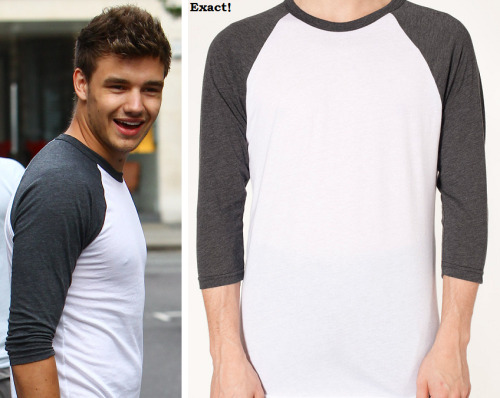 Liam Payne&#8217;s Baseball Tee
American Apparel - £24
This one is White/Heather Black