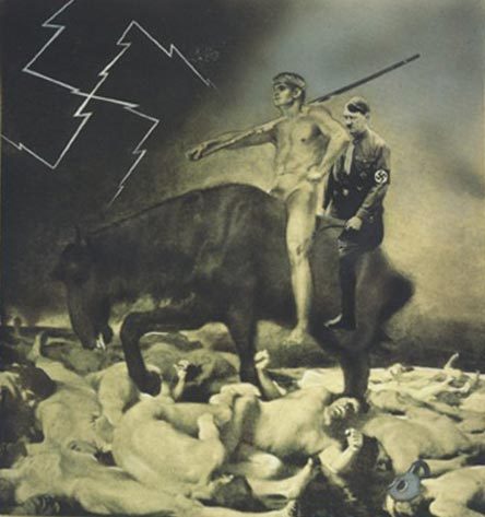 John Heartfield, War, A painting by Franz v. Stuck. Brought up to date by John Heartfield, 1933,