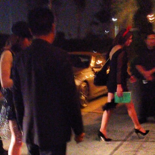 @realsarahmonline: Selena Gomez as she left. What a sweetheart. Loved the outfit.