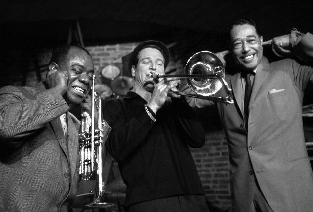 Louis Armstrong, Paul Newman and Duke Ellington by Herman Leonard, Paris, 1960