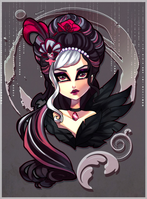 Doodle of Duchess in more of a Black Swan dress up~ I think I’ll do a full version of her like this one day!