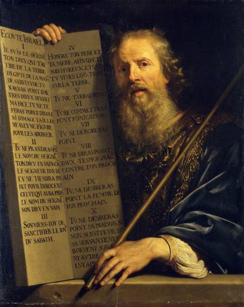 cavetocanvas:

Philippe de Champaigne, Moses with the Ten Commandments, 1648
