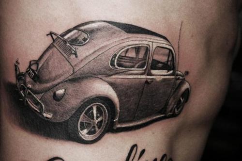Beetle tattoo by Chris Garver from the telly show Miami Ink. Awesome.