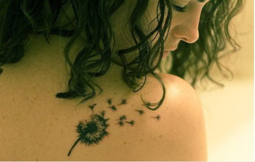 Wispy dandelion tattoo 